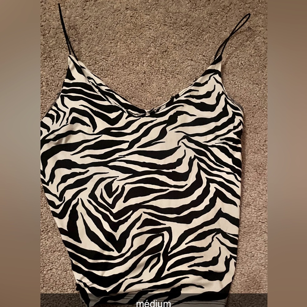 Y2K zebra print crop top